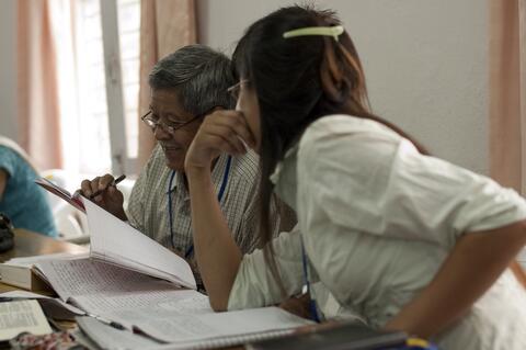 Photos of translation training